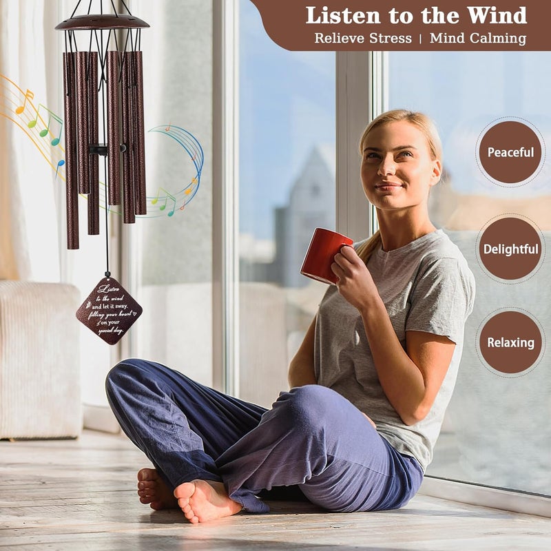 Doopeer 60th Birthday Gifts for Women, 32” Wind Chimes Happy 60 Year Old Birthday Gifts for Her Mom Sister Wife Grandma - Image 3